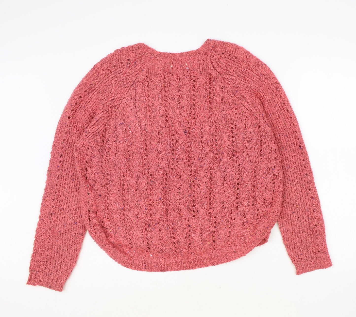 Marks and Spencer Womens Pink Round Neck Acrylic Pullover Jumper Size 14
