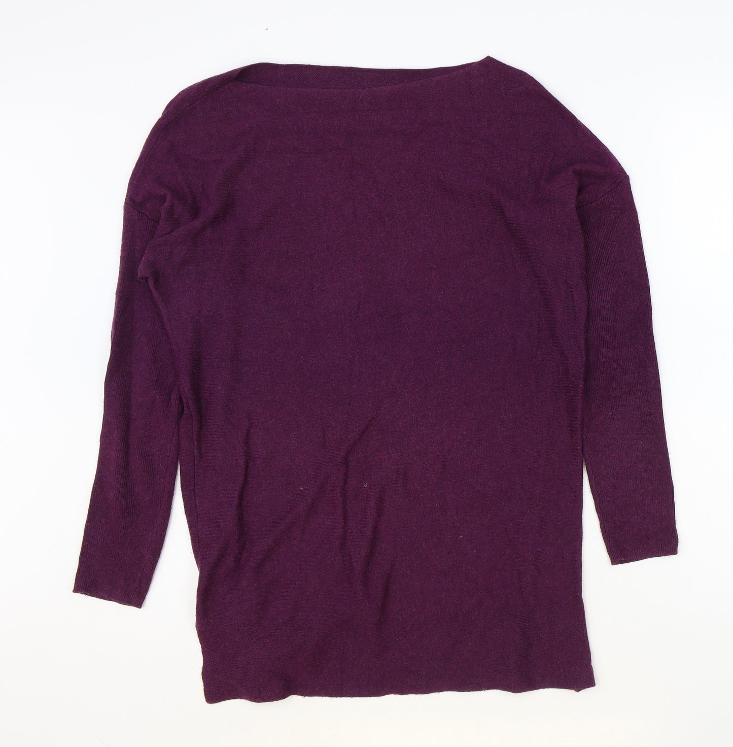 Joules Womens Purple Cotton Basic T-Shirt Size 6 Boat Neck