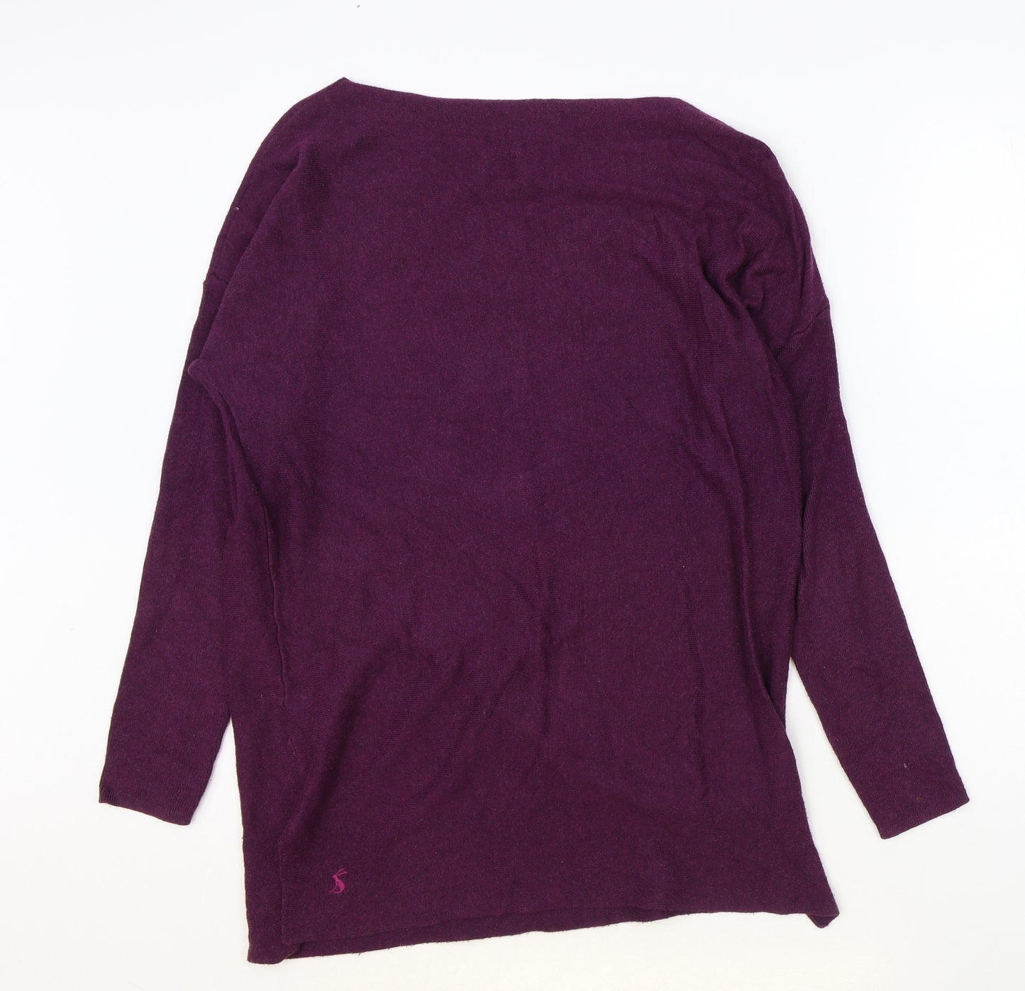 Joules Womens Purple Cotton Basic T-Shirt Size 6 Boat Neck
