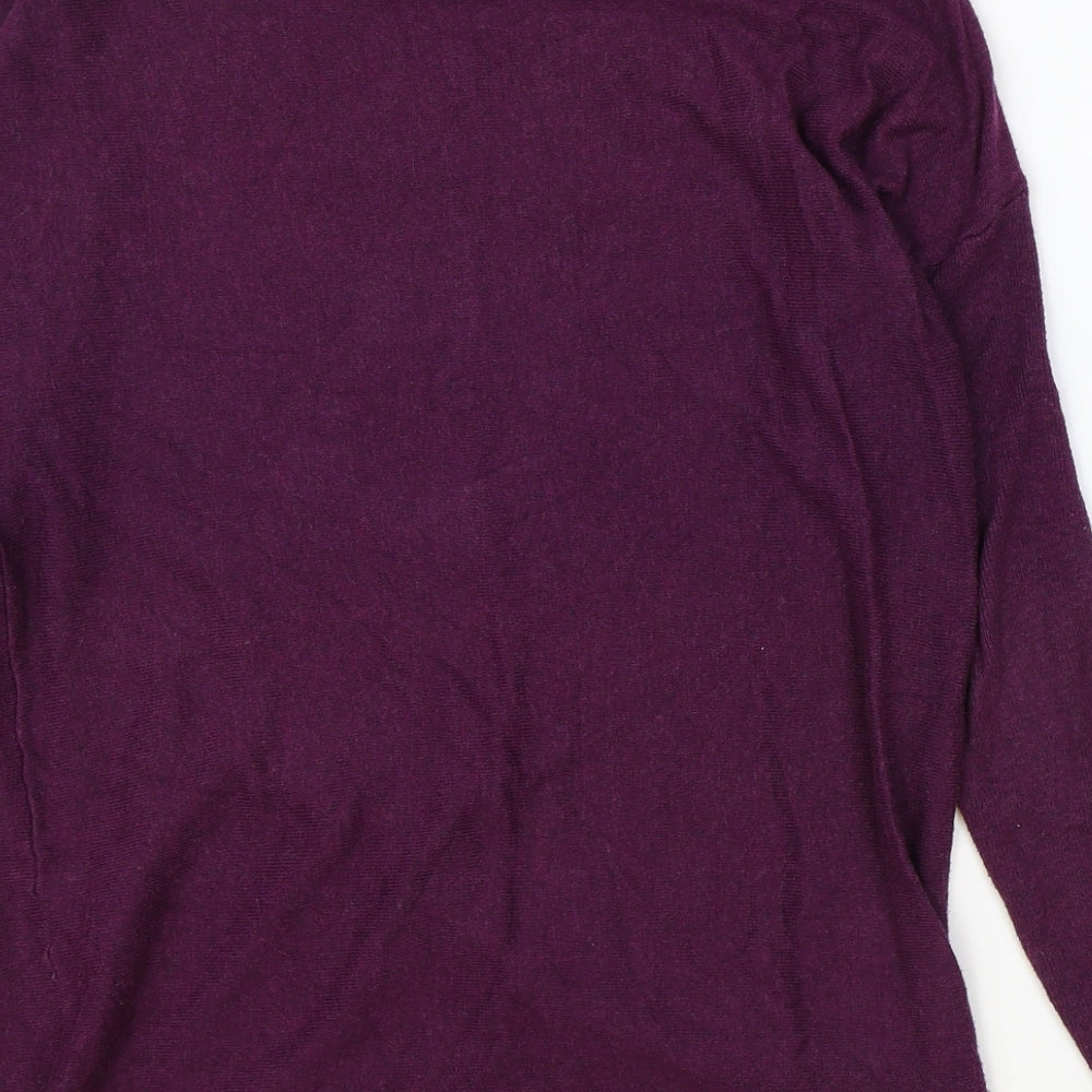 Joules Womens Purple Cotton Basic T-Shirt Size 6 Boat Neck