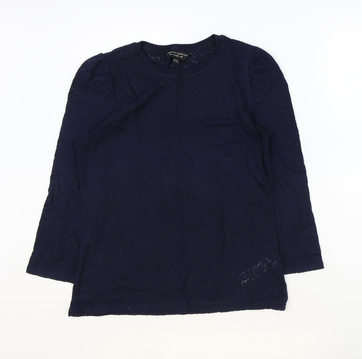 Dorothy Perkins Womens Blue Cotton Basic T-Shirt Size 8 Round Neck