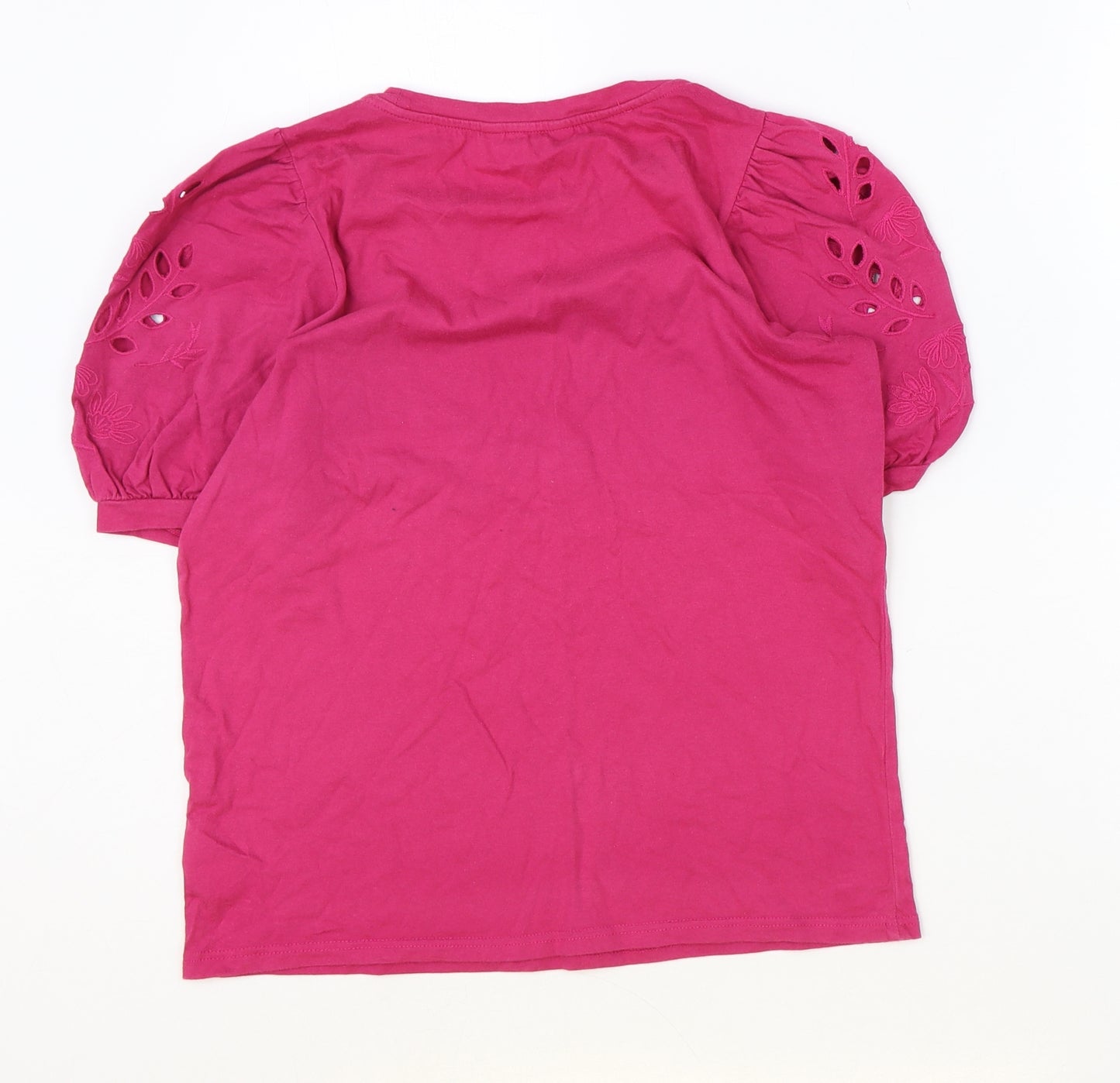 NEXT Womens Pink 100% Cotton Basic T-Shirt Size 8 Round Neck