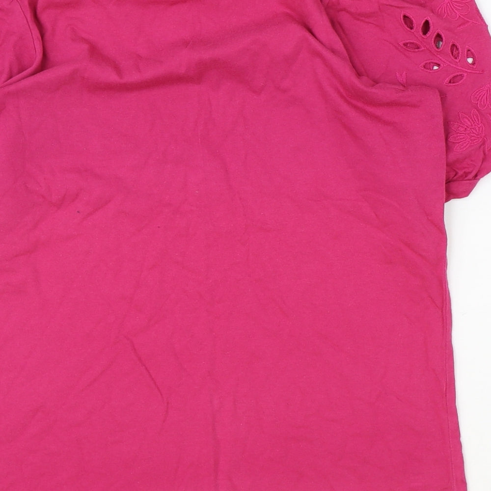 NEXT Womens Pink 100% Cotton Basic T-Shirt Size 8 Round Neck