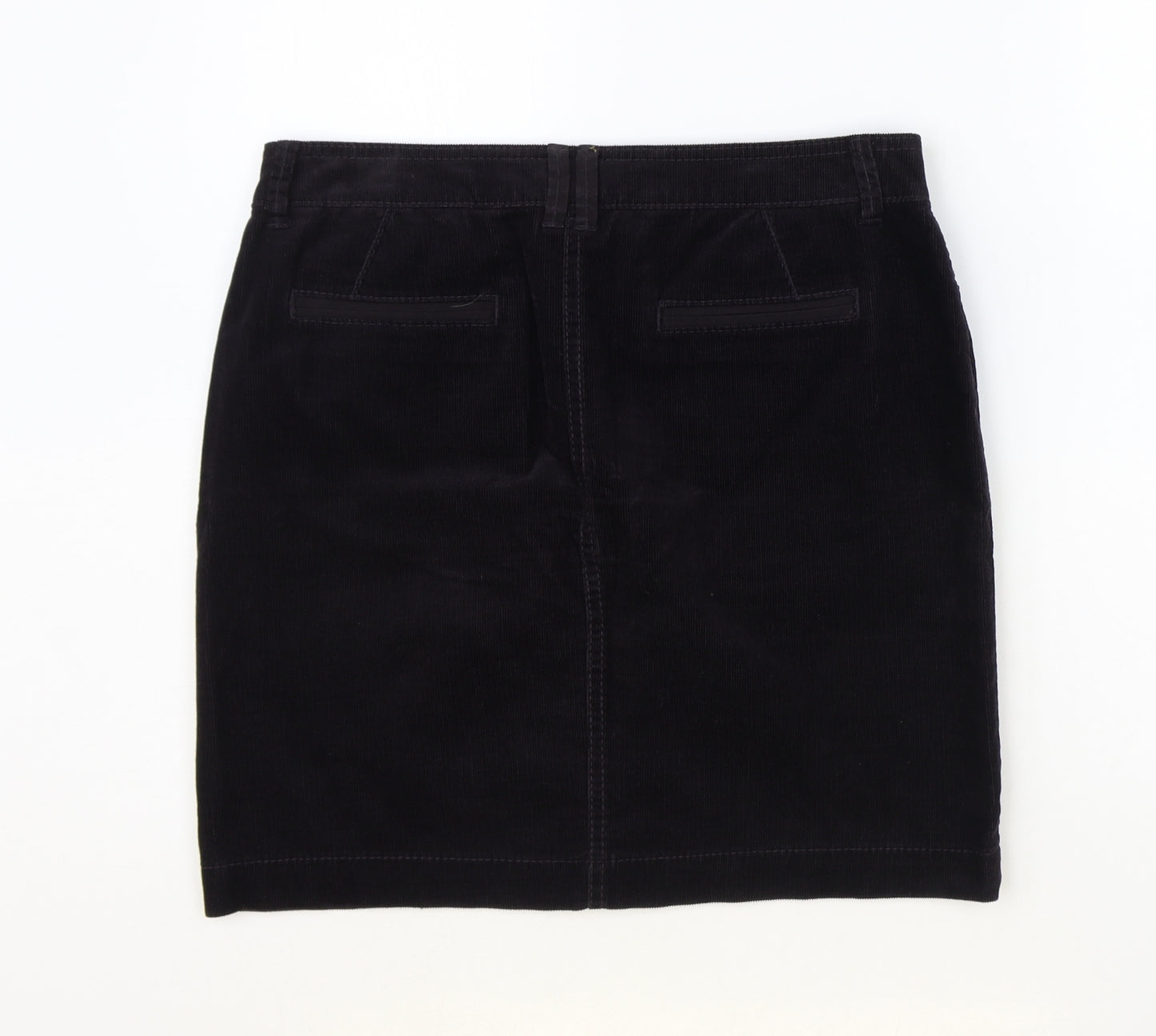 Marks and Spencer Womens Purple Cotton Straight & Pencil Skirt Size 10 Zip