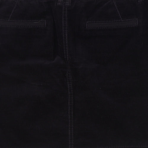 Marks and Spencer Womens Purple Cotton Straight & Pencil Skirt Size 10 Zip