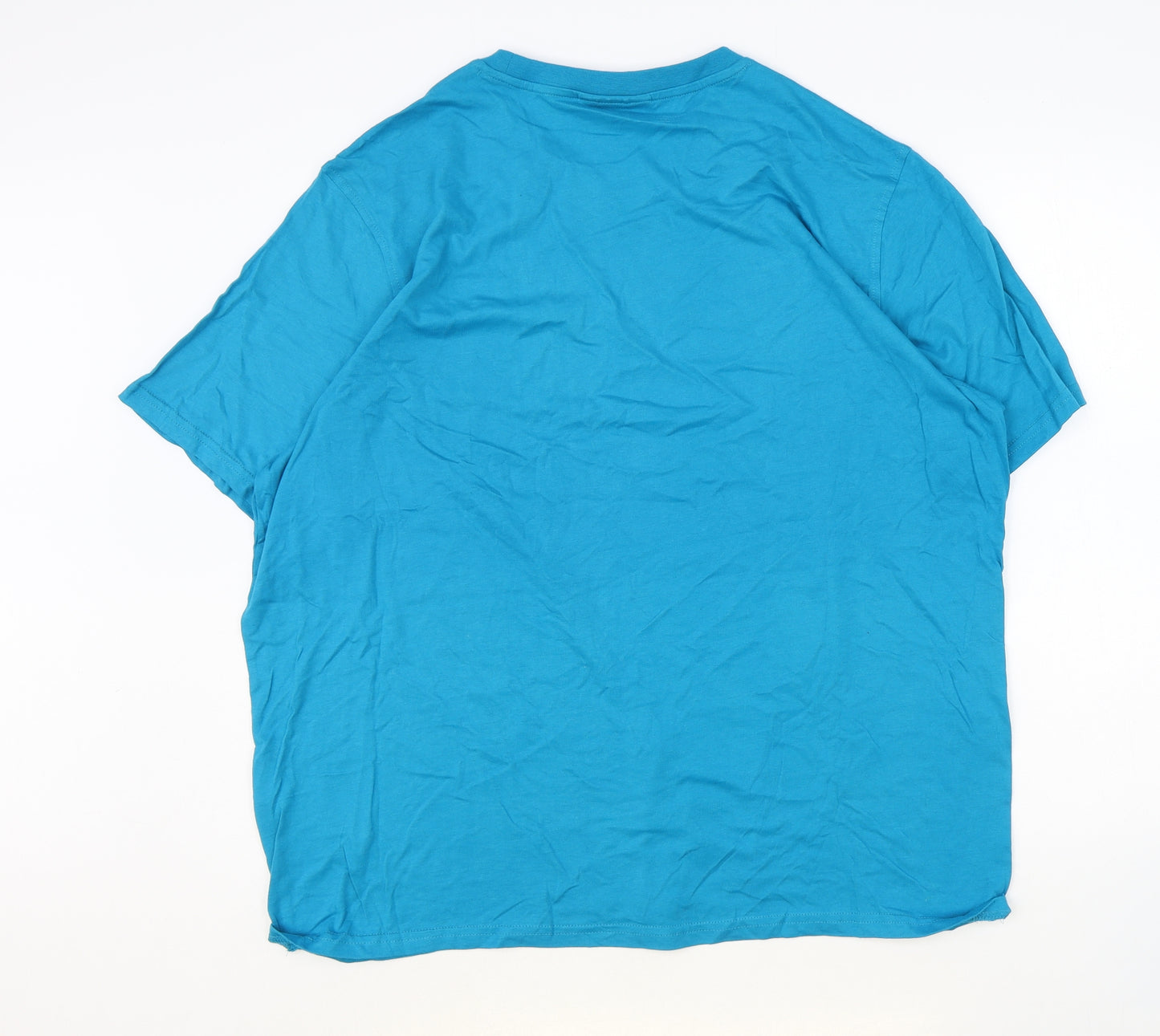 FILA Mens Blue Cotton T-Shirt Size 2XL Round Neck