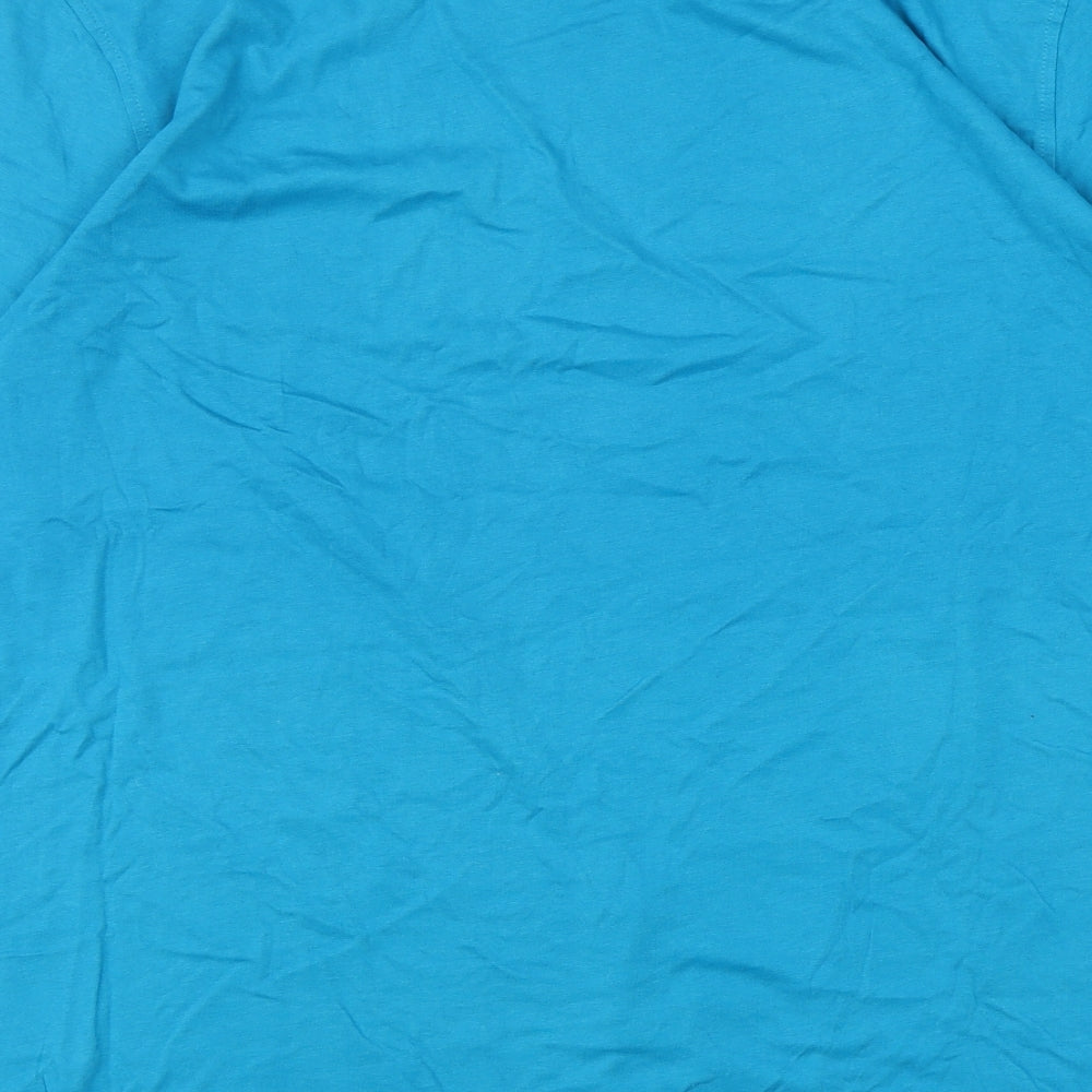 FILA Mens Blue Cotton T-Shirt Size 2XL Round Neck