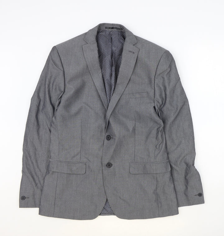 Red Herring Mens Grey Polyester Jacket Blazer Size 38 Regular