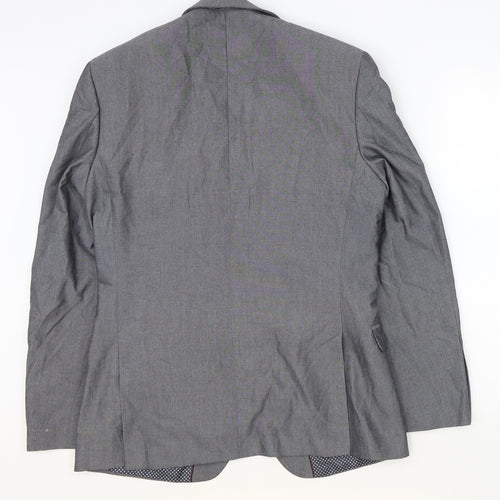 Red Herring Mens Grey Polyester Jacket Blazer Size 38 Regular