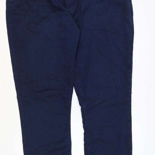 JACHS Womens Blue Cotton Straight Jeans Size 42 in Regular Zip
