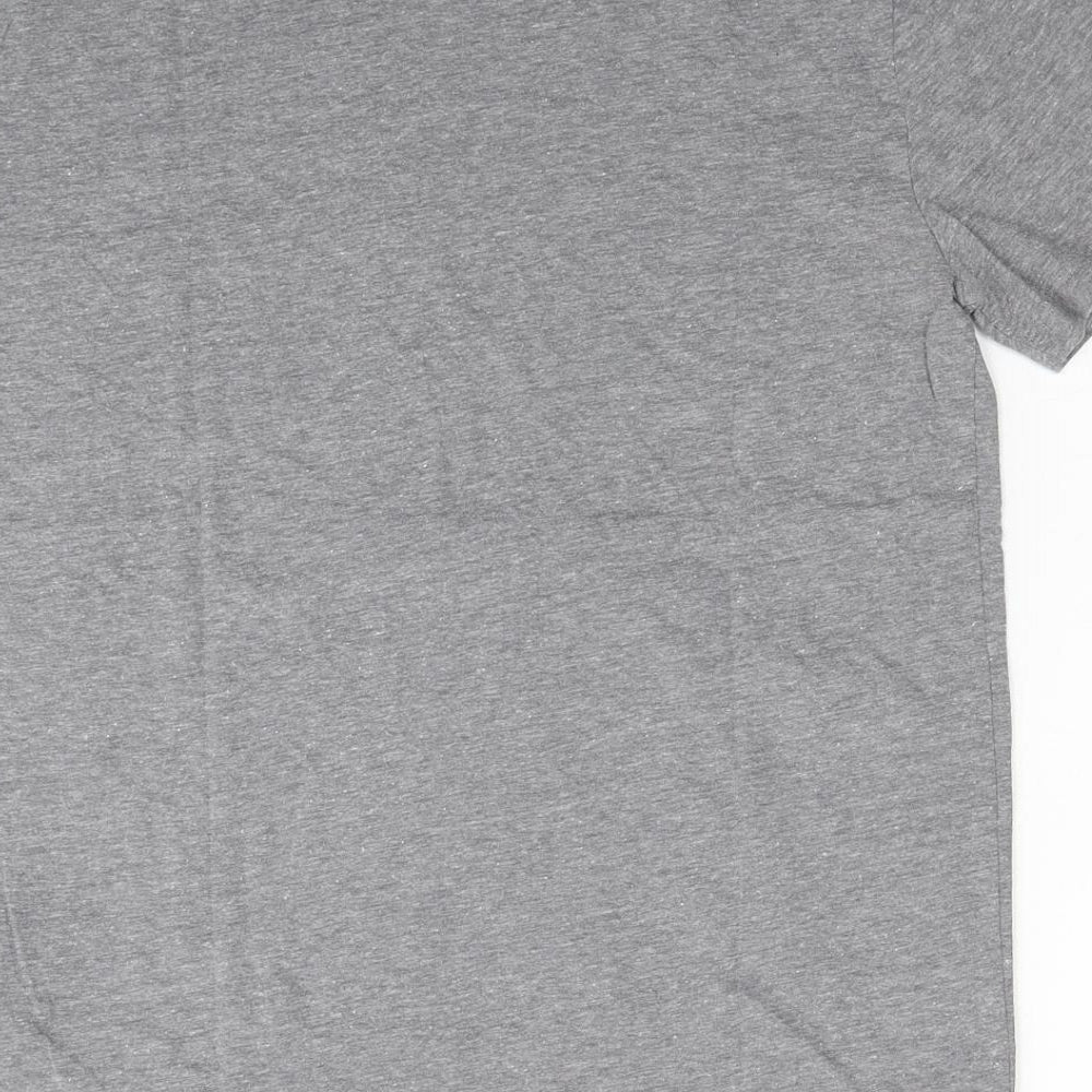 Lucky Brand Mens Grey Polyester T-Shirt Size S Round Neck