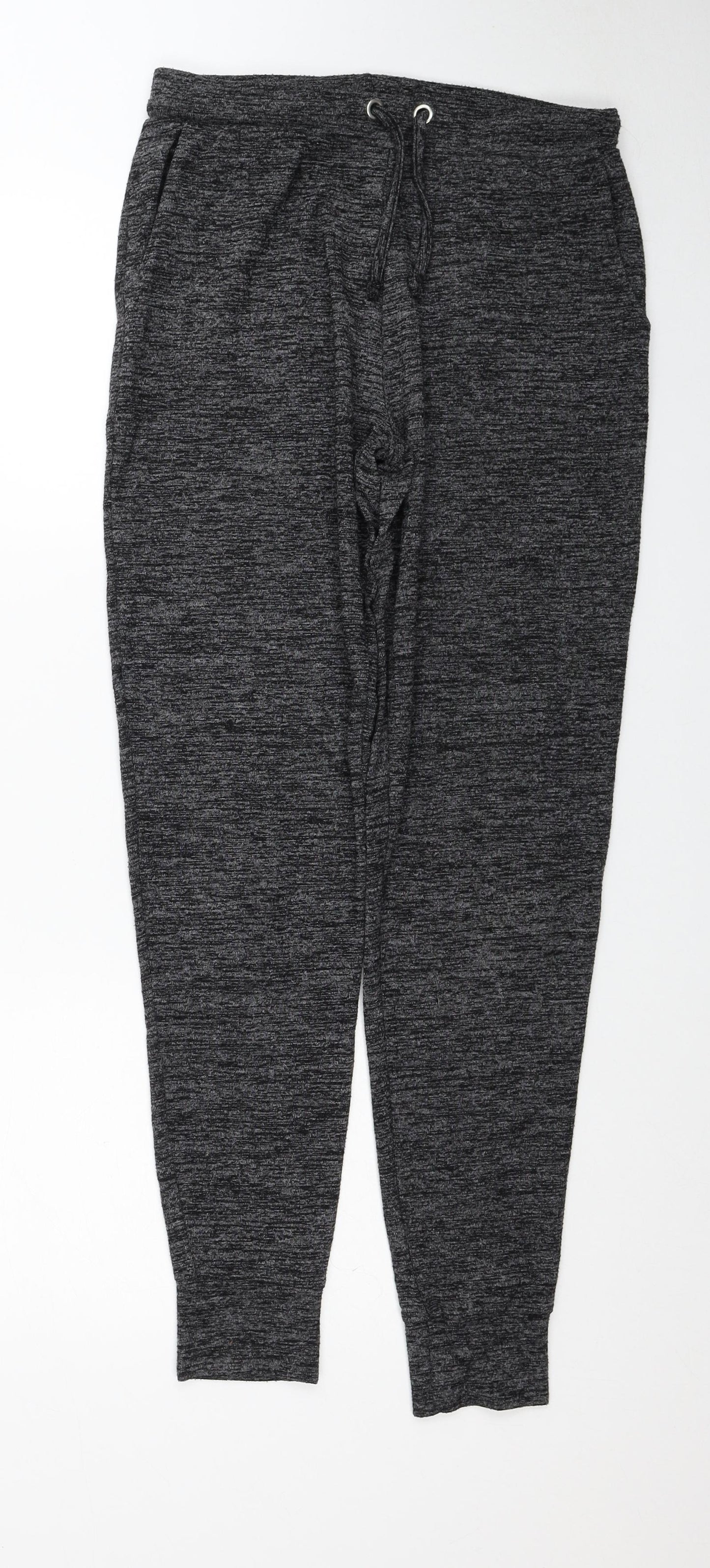 F&F Womens Grey Viscose Jogger Trousers Size 8 Regular Drawstring