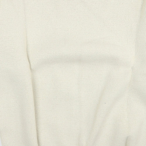 P.H.P Ren Womens Ivory Round Neck Acrylic Pullover Jumper Size L