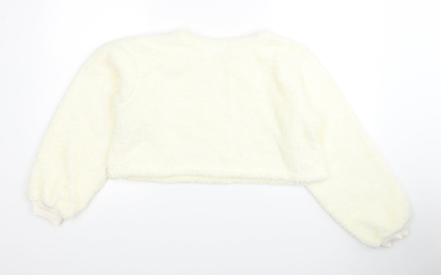 Boohoo Womens White Polyester Pullover Sweatshirt Size 8 Pullover
