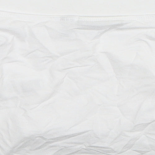 ASOS Womens White Viscose Cropped T-Shirt Size 4 Boat Neck