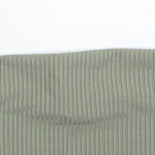 Primark Womens Green Polyester Cropped Tank Size 2XS Off the Shoulder