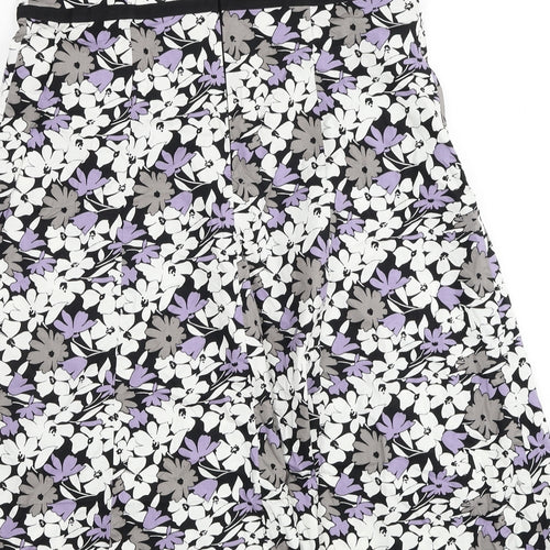 F&F Womens Multicoloured Floral Cotton Trapeze & Swing Size 16 Off the Shoulder Zip