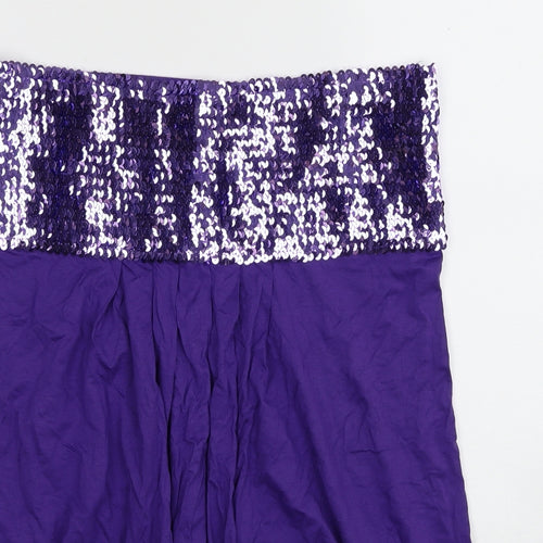Look Womens Purple Viscose Basic Blouse Size 16 Off the Shoulder