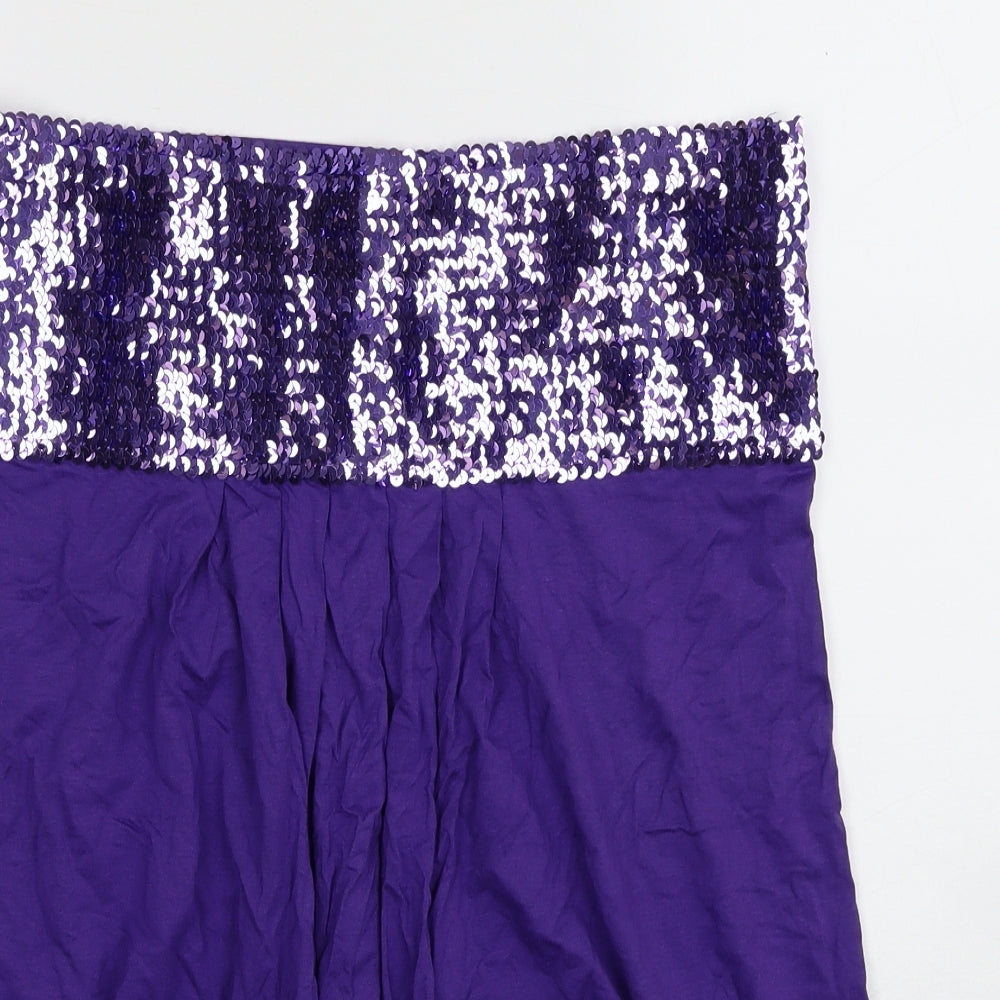 Look Womens Purple Viscose Basic Blouse Size 16 Off the Shoulder