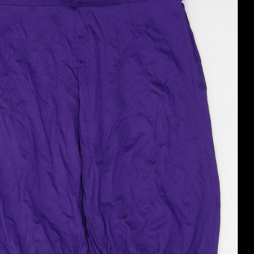 Look Womens Purple Viscose Basic Blouse Size 16 Off the Shoulder