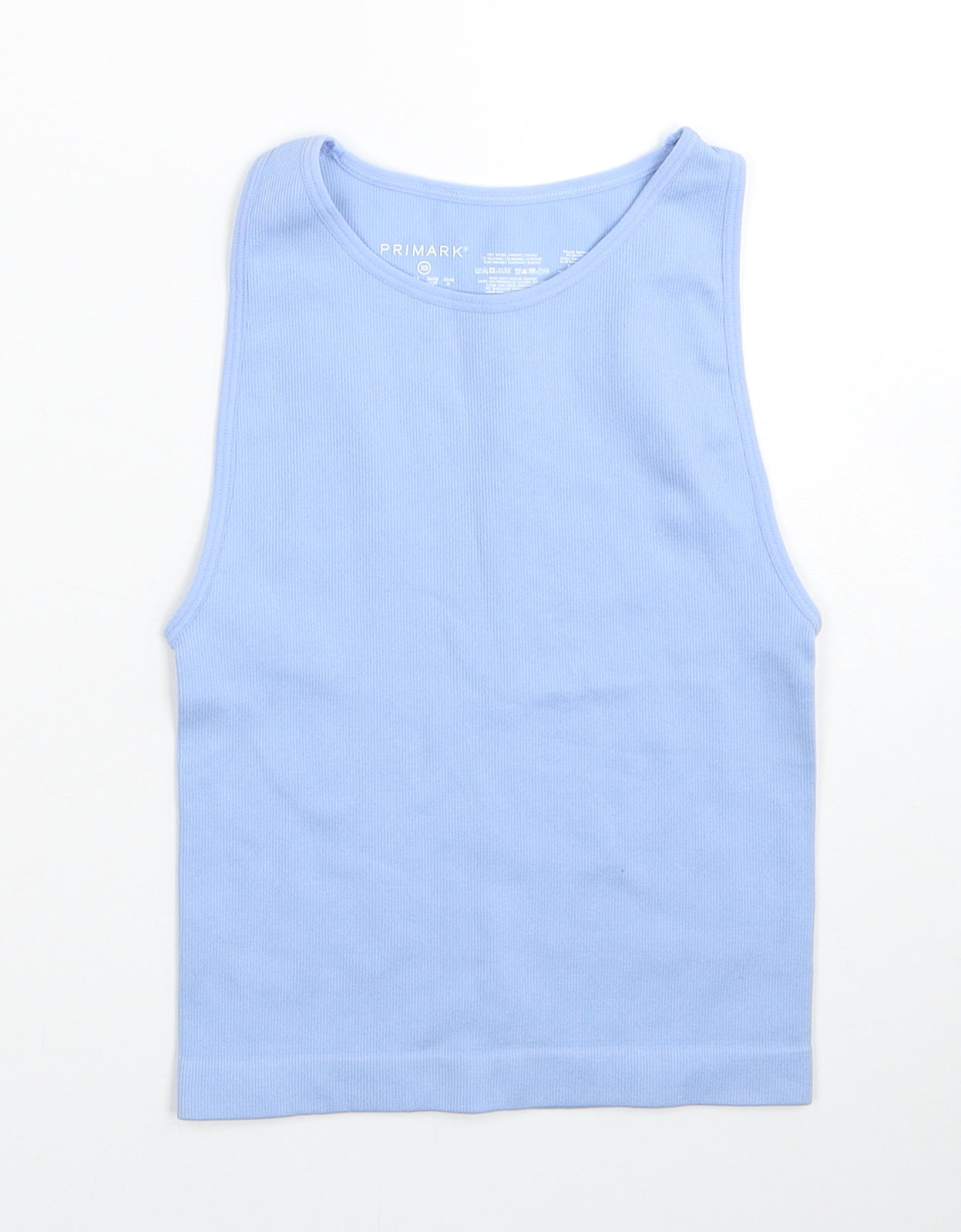 Primark Womens Blue Nylon Basic Tank Size 6 Scoop Neck Pullover - Size 6/8, Ribbed
