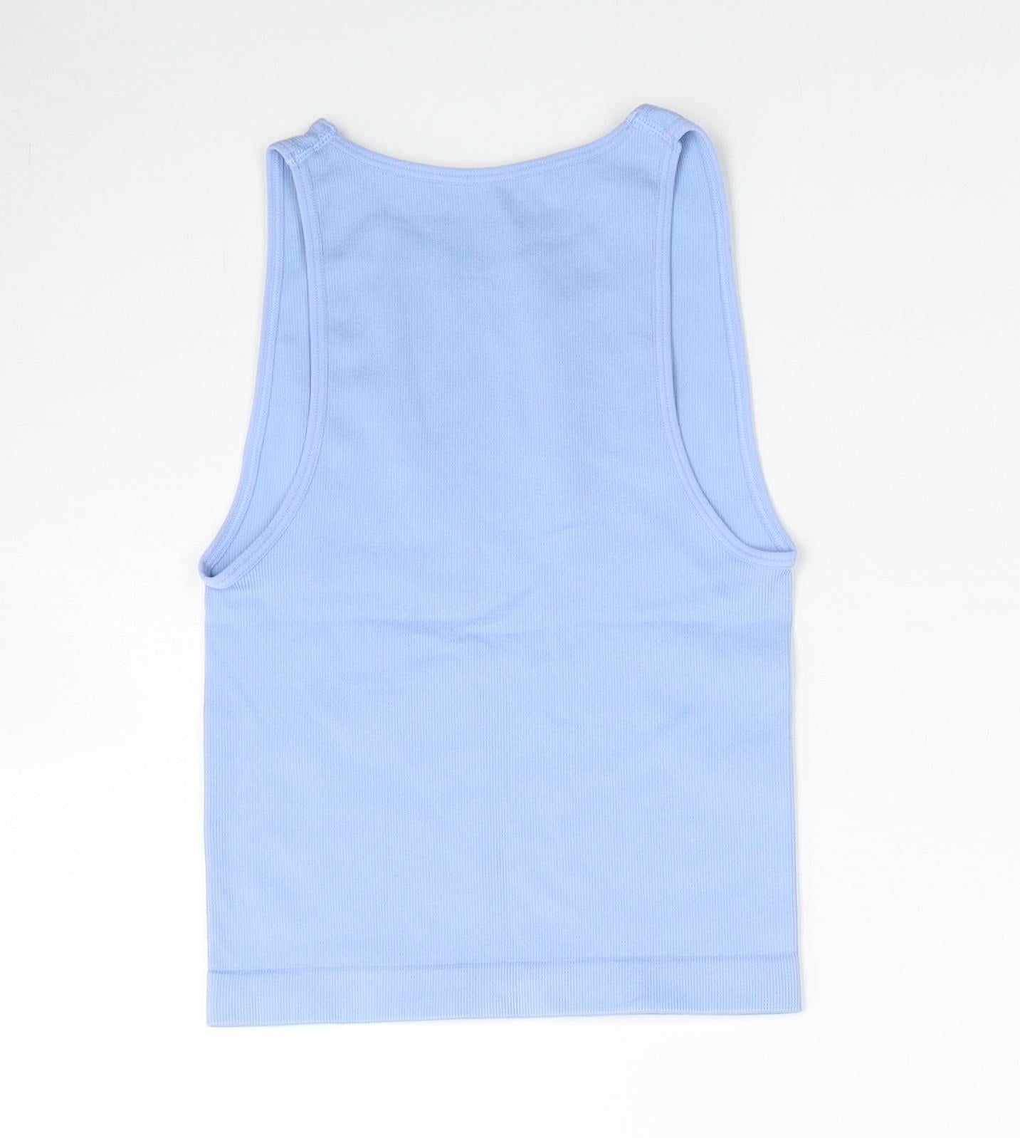 Primark Womens Blue Nylon Basic Tank Size 6 Scoop Neck Pullover - Size 6/8, Ribbed