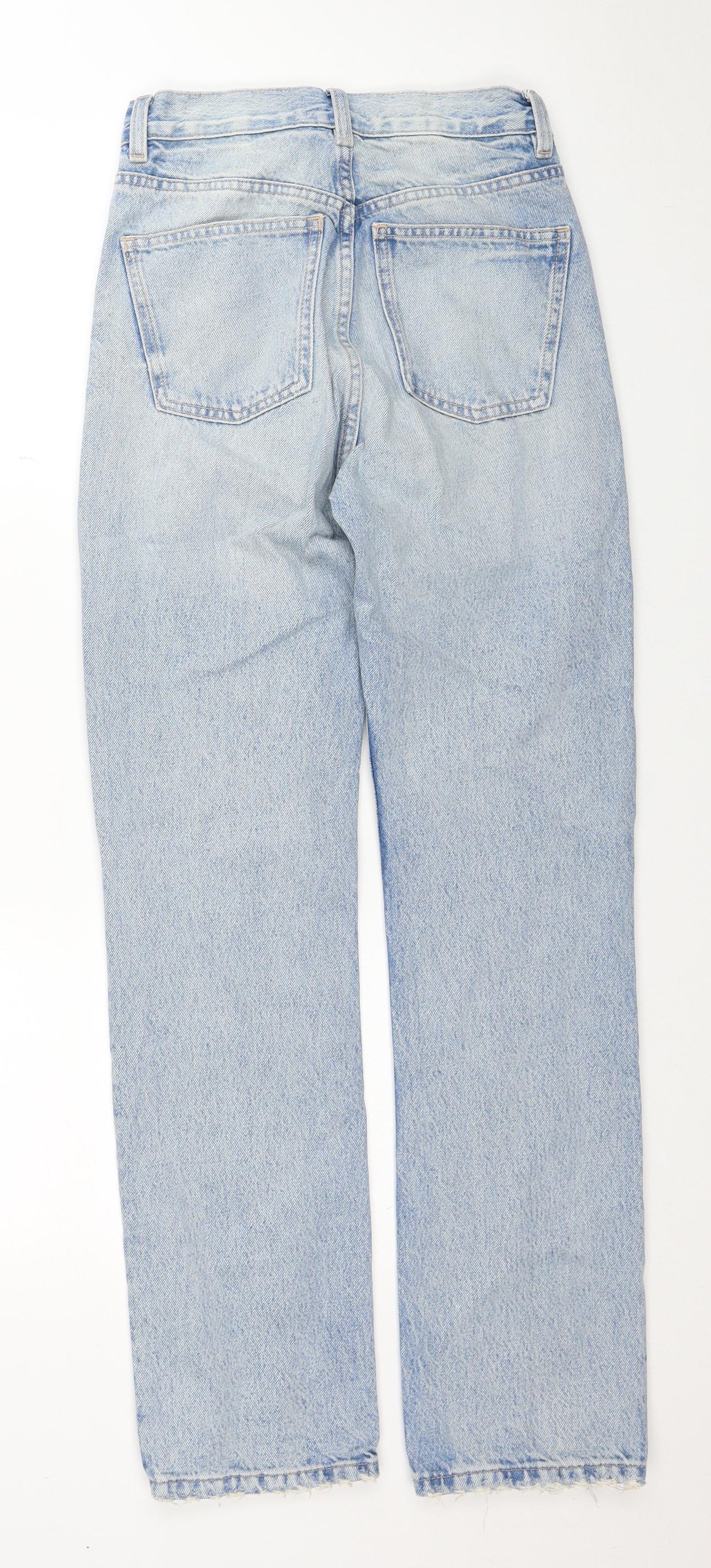 Zara Womens Blue Cotton Straight Jeans Size 4XL Regular Zip