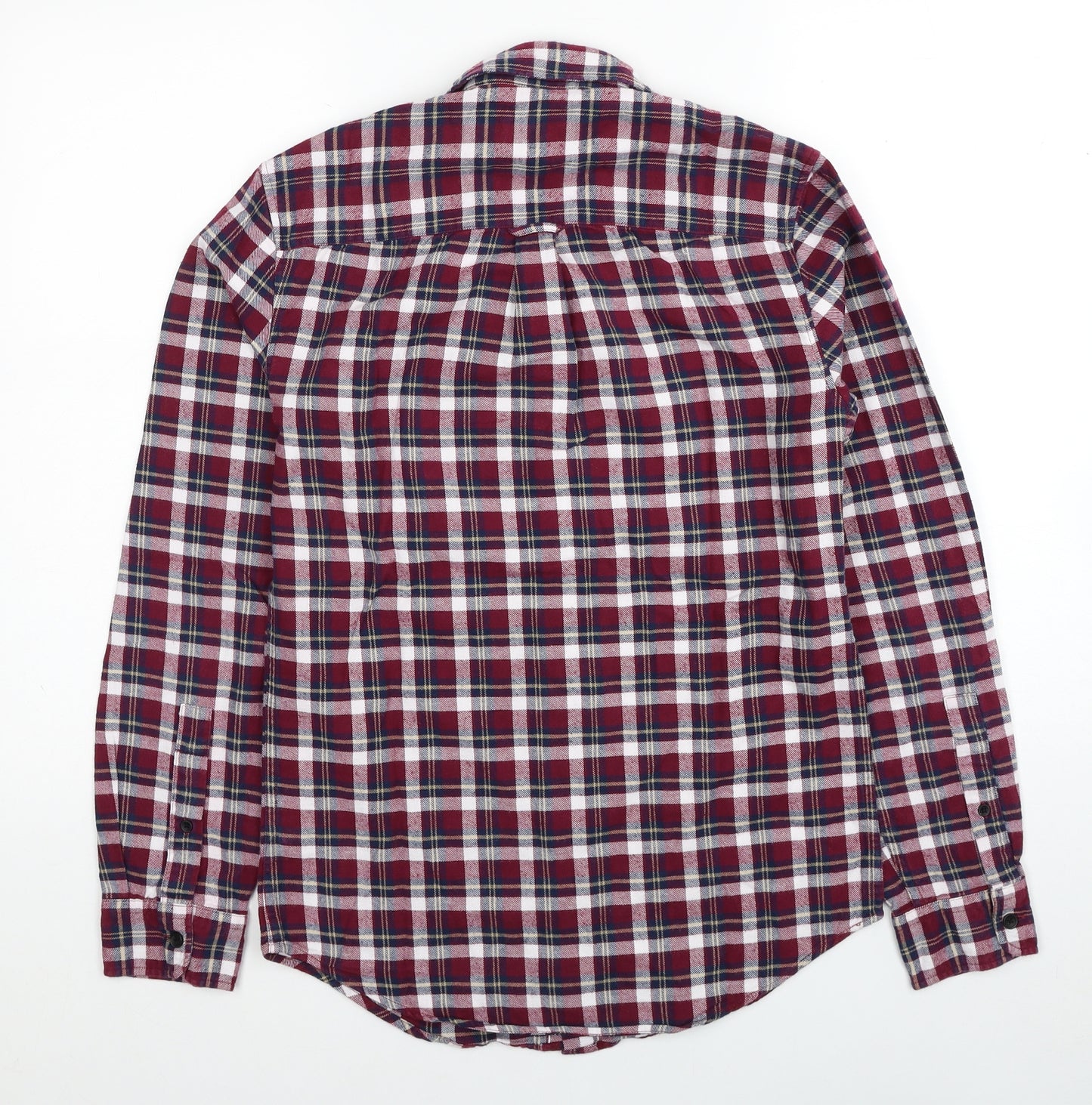 NEXT Mens Red Plaid Cotton Button-Up Size XS Collared Button