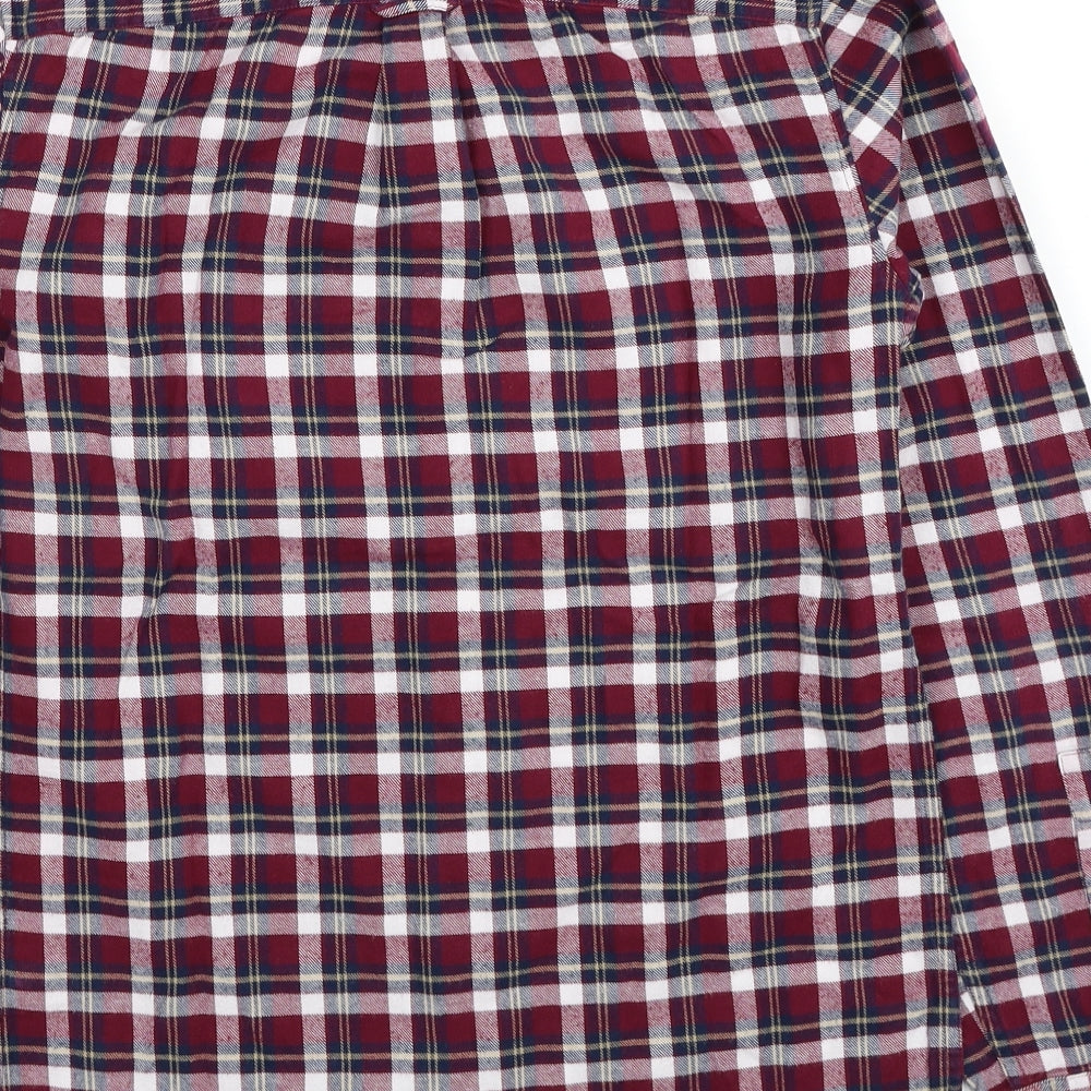 NEXT Mens Red Plaid Cotton Button-Up Size XS Collared Button