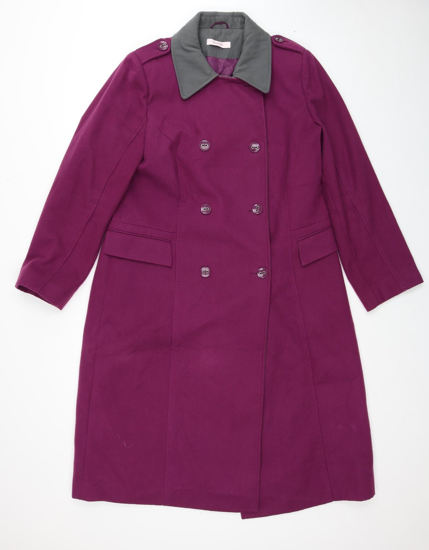 Simply Be Womens Purple Pea Coat Coat Size 16 Button