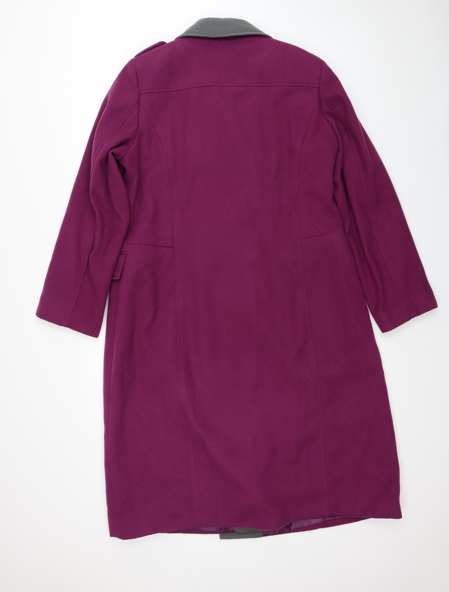 Simply Be Womens Purple Pea Coat Coat Size 16 Button