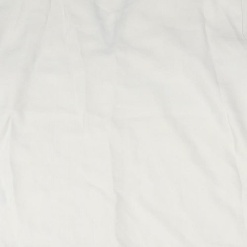 H&M Womens White Polyester Basic Blouse Size 10 V-Neck