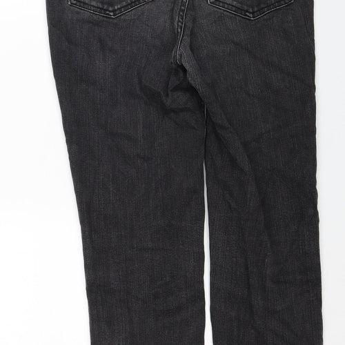 ASOS Womens Black Cotton Straight Jeans Size 30 in L32 in Regular Zip