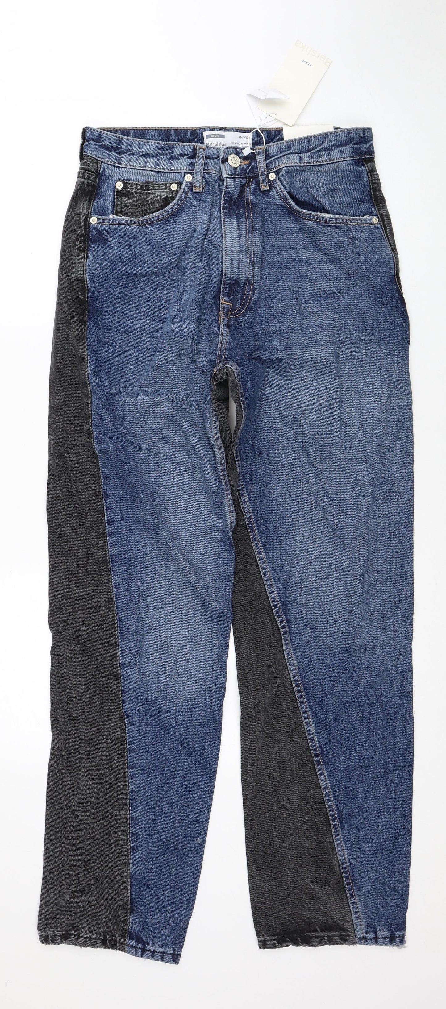 Bershka Mens Multicoloured Cotton Straight Jeans Size 30 in Regular Zip