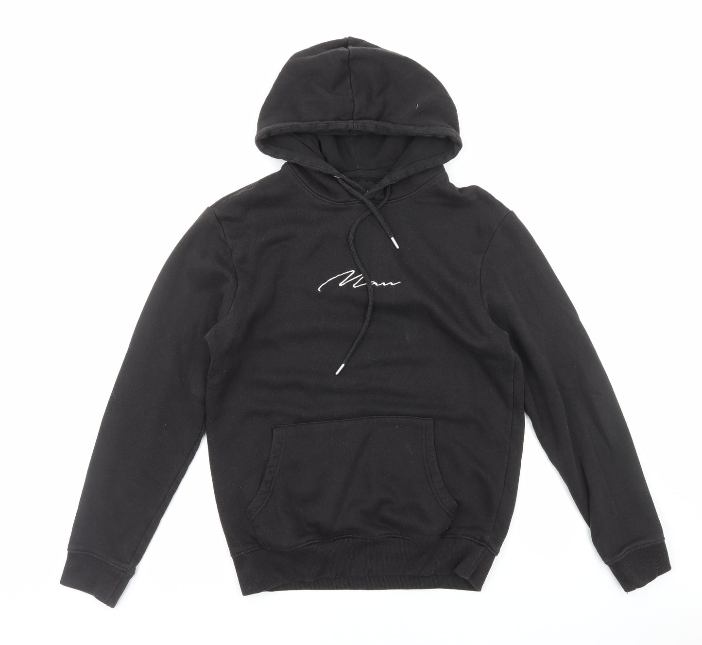 Boohoo Mens Black Cotton Pullover Hoodie Size S