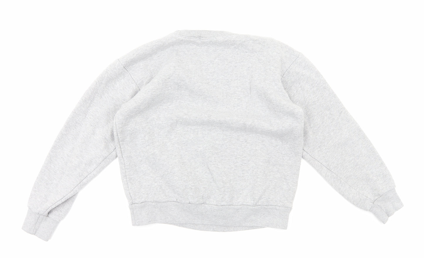 Boohoo Womens Grey Cotton Pullover Sweatshirt Size 6 Pullover - Love Heart