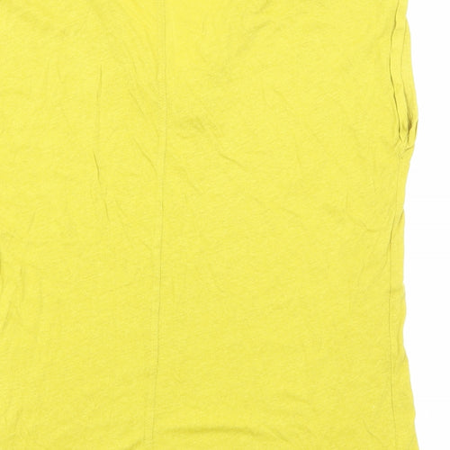 Monsoon Womens Yellow Viscose Basic T-Shirt Size S V-Neck