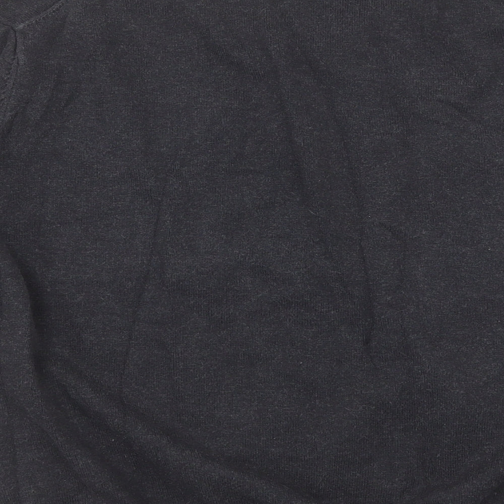 GANT Mens Grey V-Neck Cotton Pullover Jumper Size L Long Sleeve