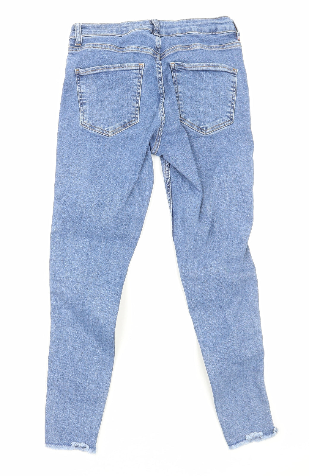 Primark Womens Blue Cotton Skinny Jeans Size 12 Regular Zip