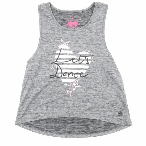 TU Girls Grey Polyamide Basic Tank Size 12 Years Scoop Neck Pullover - Let's Dance