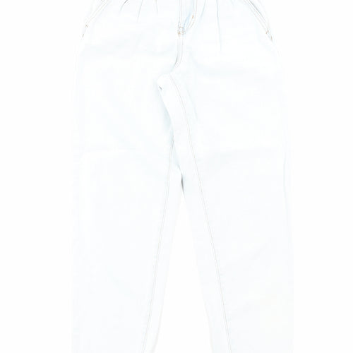 Primark Womens Blue Cotton Straight Jeans Size 6 Regular Zip
