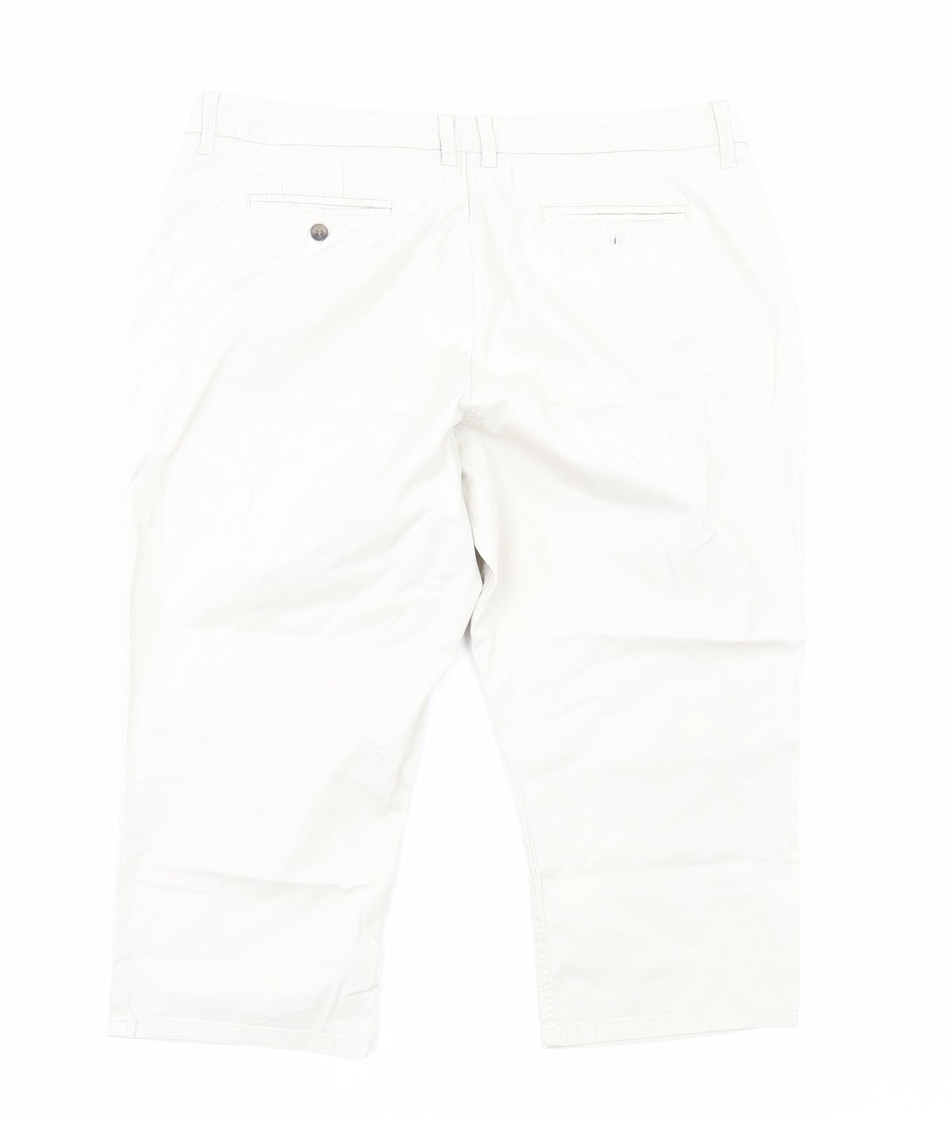 Maine Womens Beige Cotton Cropped Trousers Size 16 Regular Zip