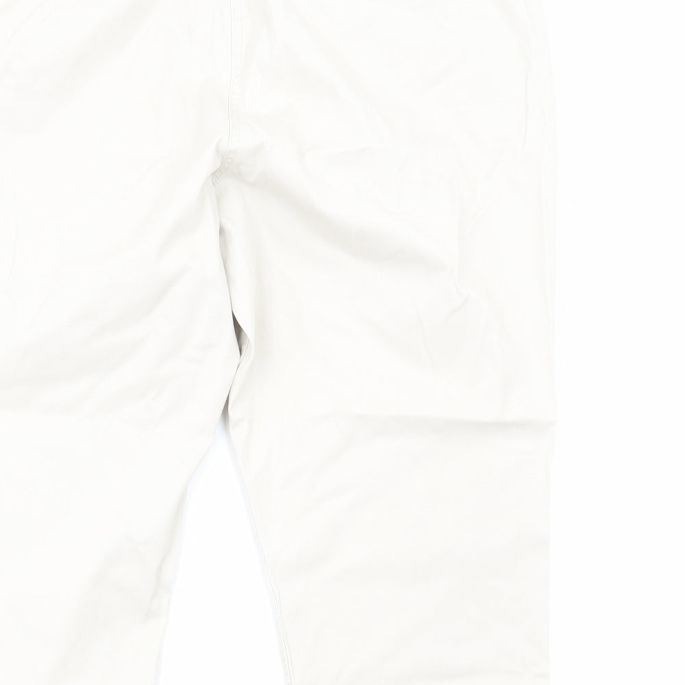 Maine Womens Beige Cotton Cropped Trousers Size 16 Regular Zip