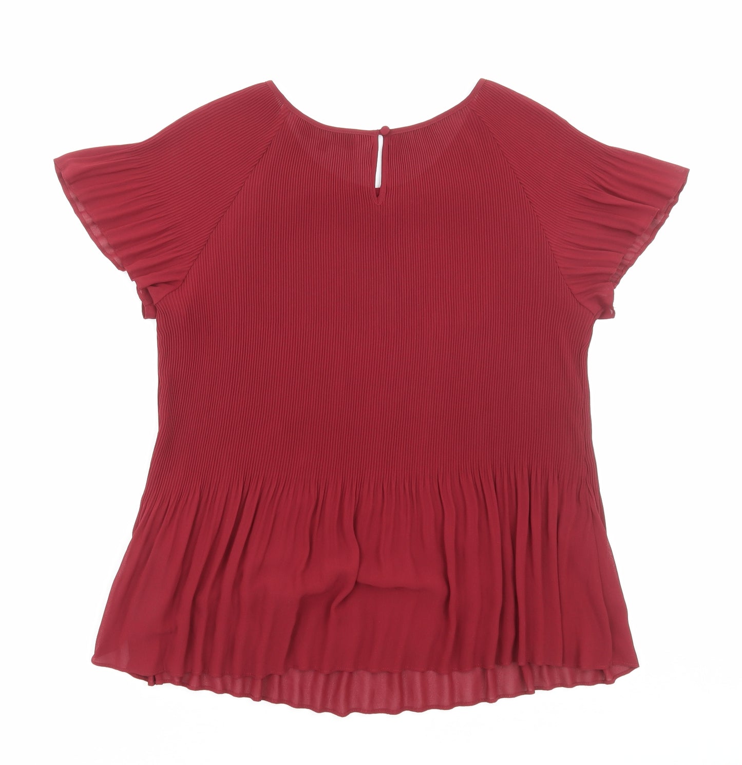 Principles Womens Red Polyester Basic Blouse Size 14 Round Neck