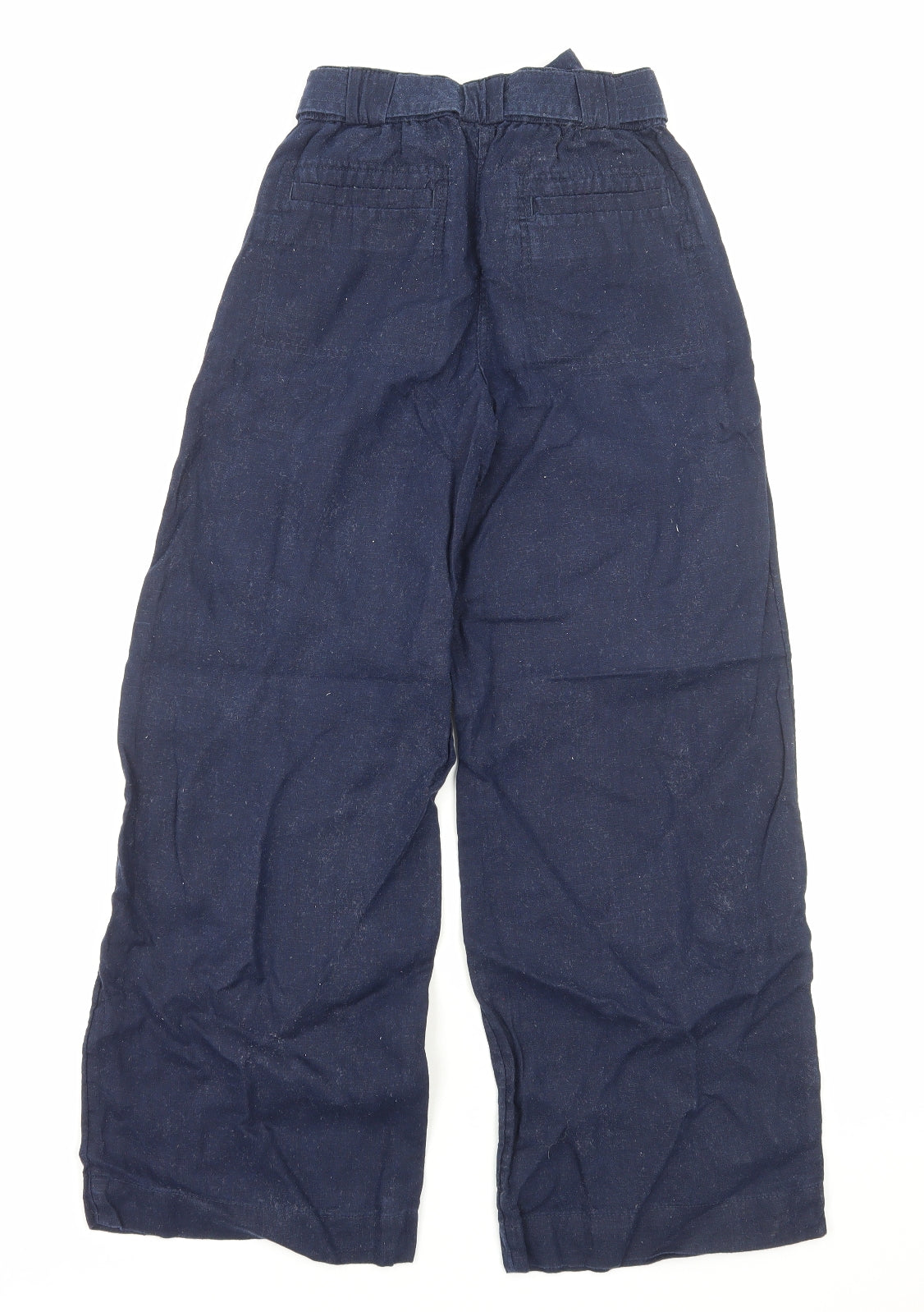 Marks and Spencer Womens Blue Cotton Trousers Size 6 Regular Zip