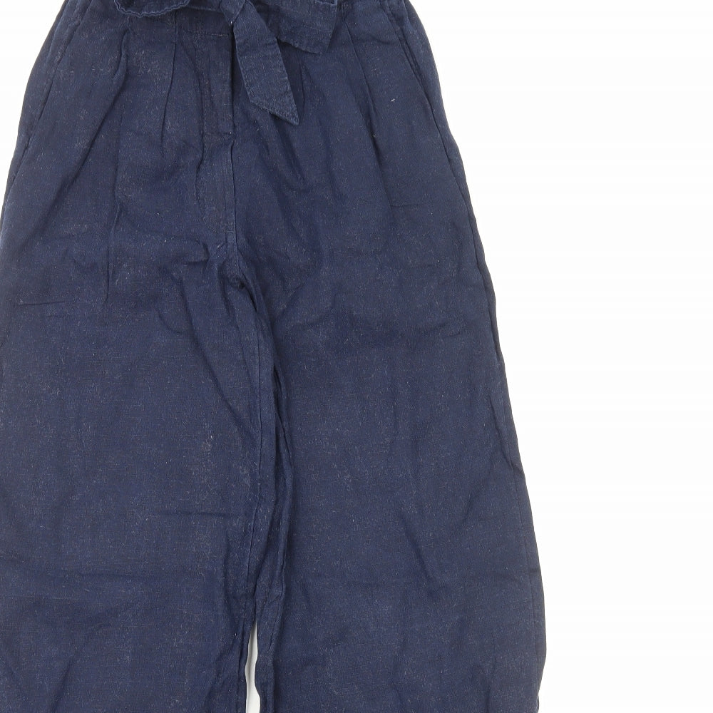 Marks and Spencer Womens Blue Cotton Trousers Size 6 Regular Zip