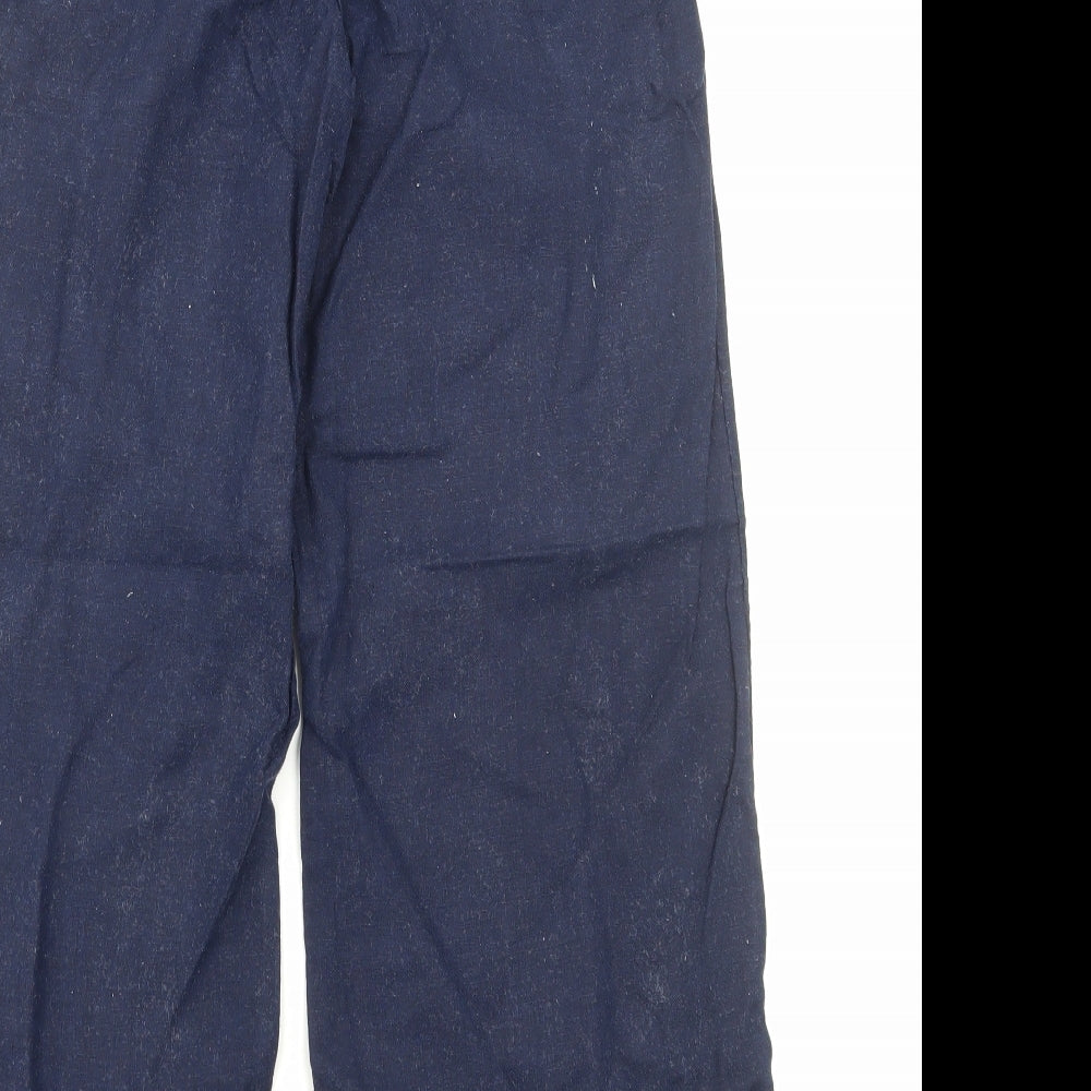 Marks and Spencer Womens Blue Cotton Trousers Size 6 Regular Zip