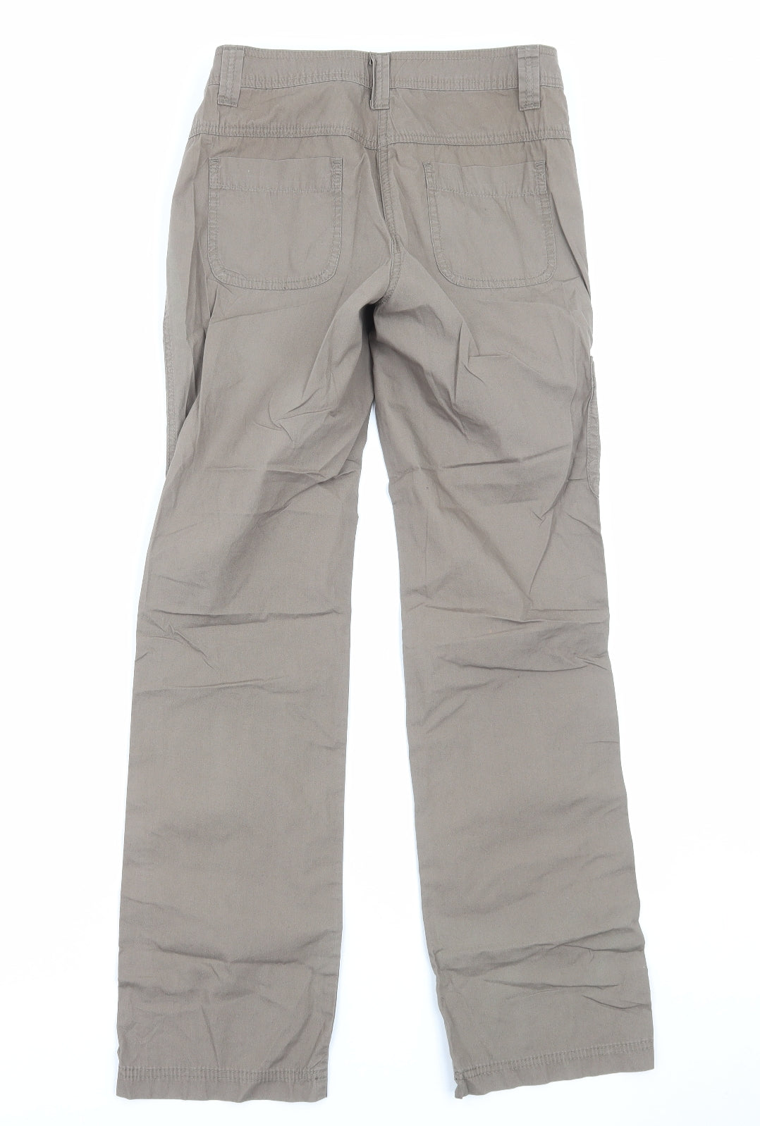 TU Womens Beige Cotton Trousers Size 8 Regular Zip