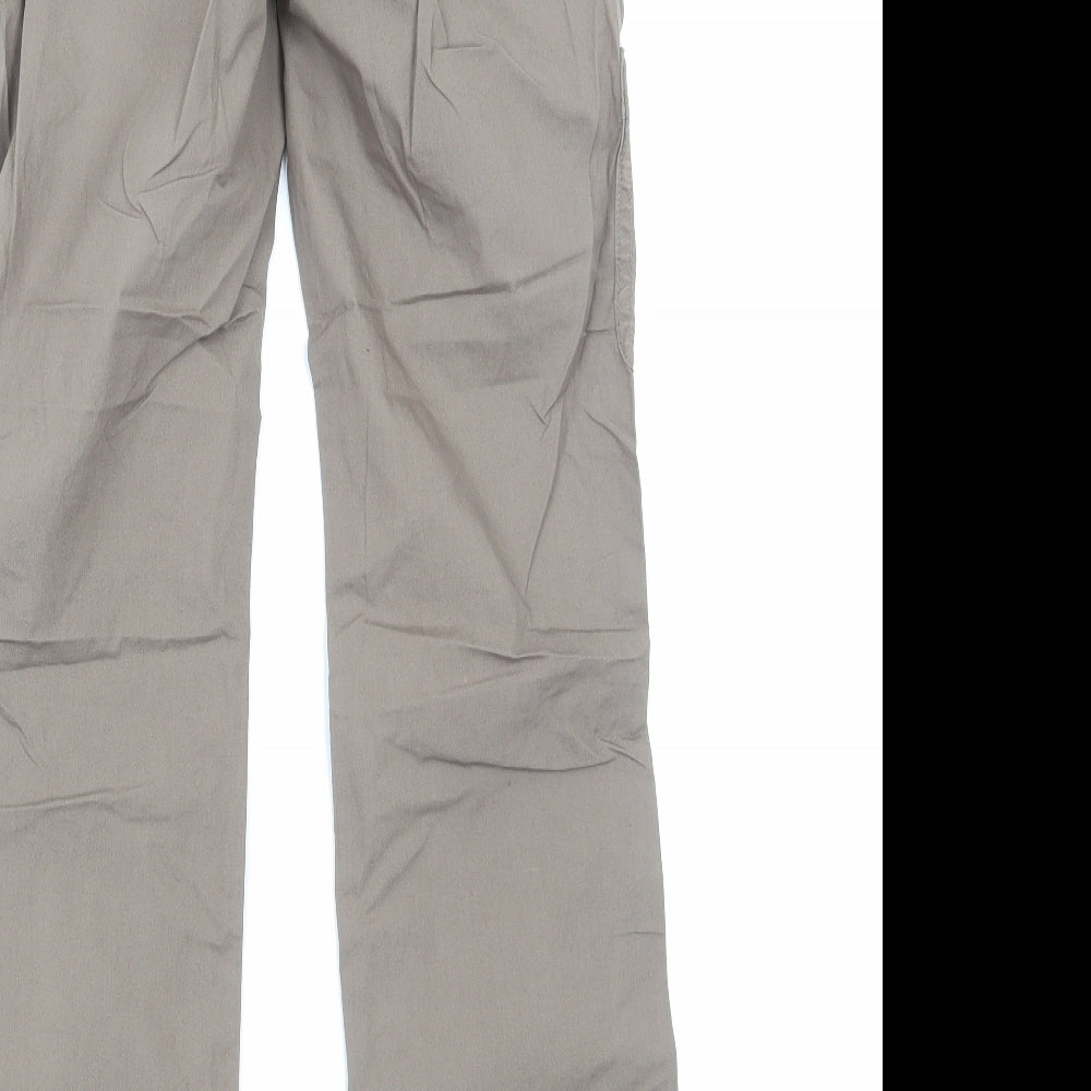 TU Womens Beige Cotton Trousers Size 8 Regular Zip