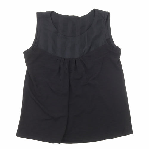 Preworn Womens Black Polyester Basic Tank Size M Round Neck